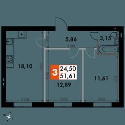 2-BD Apartment Sale, 51.5平方米 at Park Aprel, ulitsa Park Aprel, 1, Aprelevka, Naro-Fominskiy City District, Moscow Region, Russia #2 2-BD Apartment Sale, 51.5平方米 at Park Aprel, ulitsa Park Aprel, 1, Aprelevka, Naro-Fominskiy City District, Moscow Region, Russia #2