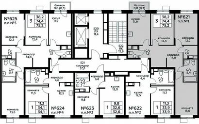 2-BD Apartment Sale, 75.2平方米 at Tsvetochnye Poliany, kvartal № 23, Filimonkovskoye Municipal Formation, Moscow, Russia #2 2-BD Apartment Sale, 75.2平方米 at Tsvetochnye Poliany, kvartal № 23, Filimonkovskoye Municipal Formation, Moscow, Russia #2