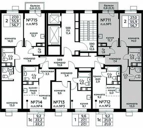 1-BD Apartment Sale, 56.7平方米 at Tsvetochnye Poliany, kvartal № 23, Filimonkovskoye Municipal Formation, Moscow, Russia #2 1-BD Apartment Sale, 56.7平方米 at Tsvetochnye Poliany, kvartal № 23, Filimonkovskoye Municipal Formation, Moscow, Russia #2