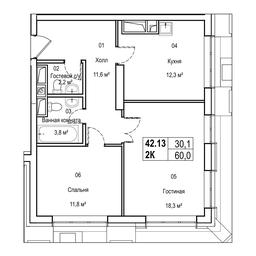 1-BD Apartment Sale, 46.8平方米 at Silver, Serebryakova Drive, 11к1, Moscow, Russia #3 1-BD Apartment Sale, 46.8平方米 at Silver, Serebryakova Drive, 11к1, Moscow, Russia #3
