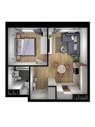 1-BD Apartment Sale, 38.28 sq. m. at Kvartal Rumyantsevo, ulitsa Admirala Kornilova, с1, Mosrentgen Settlement, Moscow, Russia #4