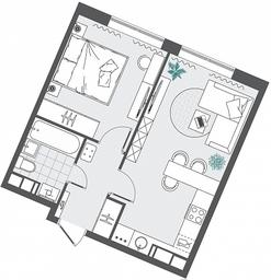 1-BD Apartment Sale, 38.28 sq. m. at Kvartal Rumyantsevo, ulitsa Admirala Kornilova, с1, Mosrentgen Settlement, Moscow, Russia #3 1-BD Apartment Sale, 38.28 sq. m. at Kvartal Rumyantsevo, ulitsa Admirala Kornilova, с1, Mosrentgen Settlement, Moscow, Russia #3