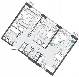 2-BD Apartment Sale, 58.19平方米 at Kvartal Rumyantsevo, ulitsa Admirala Kornilova, с1, Mosrentgen Settlement, Moscow, Russia #3