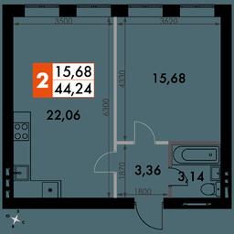 1-BD Apartment Sale, 44.5平方米 at Park Aprel, ulitsa Park Aprel, 1, Aprelevka, Naro-Fominskiy City District, Moscow Region, Russia #2 1-BD Apartment Sale, 44.5平方米 at Park Aprel, ulitsa Park Aprel, 1, Aprelevka, Naro-Fominskiy City District, Moscow Region, Russia #2