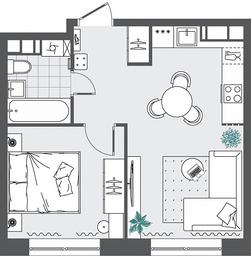 1-BD Apartment Sale, 35.83 sq. m. at Kvartal Rumyantsevo, ulitsa Admirala Kornilova, с1, Mosrentgen Settlement, Moscow, Russia #3