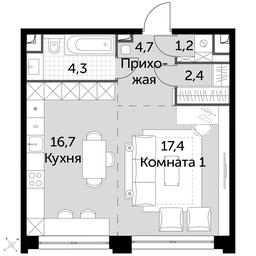 1-BD Apartment Sale, 46.7 sq. m. at Sydney City, Shenogina Street, 2, Moscow, Russia #2