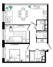 1-BD Apartment Sale, 61.93平方米 at MirrorZdanie, Oktyabrskaya Street, 98, Moscow, Russia #3 1-BD Apartment Sale, 61.93平方米 at MirrorZdanie, Oktyabrskaya Street, 98, Moscow, Russia #3