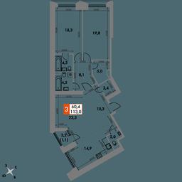 3-BD Apartment Sale, 113 sq. m. at Arkhitektor, Akademika Volgina Street, 2Д, Moscow, Russia #4