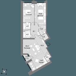 3-BD Apartment Sale, 113 sq. m. at Arkhitektor, Akademika Volgina Street, 2Д, Moscow, Russia #3 3-BD Apartment Sale, 113 sq. m. at Arkhitektor, Akademika Volgina Street, 2Д, Moscow, Russia #3