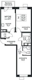 Продажа 1-комн. квартиры, 56,7 м² в ЖК «Цветочные Поляны», квартал № 23, поселение Филимонковское, Москва, Россия #3 Продажа 1-комн. квартиры, 56,7 м² в ЖК «Цветочные Поляны», квартал № 23, поселение Филимонковское, Москва, Россия #3