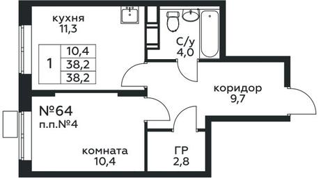 Apartment Sale, 38.2 sq. m. at Tsvetochnye Poliany, kvartal № 23, Filimonkovskoye Municipal Formation, Moscow, Russia #3