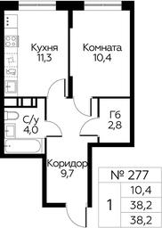 Apartment Sale, 38.2平方米 at Tsvetochnye Poliany, kvartal № 23, Filimonkovskoye Municipal Formation, Moscow, Russia #4