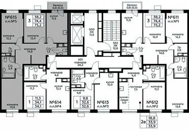 2-BD Apartment Sale, 75.2平方米 at Tsvetochnye Poliany, kvartal № 23, Filimonkovskoye Municipal Formation, Moscow, Russia #2 2-BD Apartment Sale, 75.2平方米 at Tsvetochnye Poliany, kvartal № 23, Filimonkovskoye Municipal Formation, Moscow, Russia #2