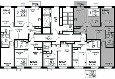 2-BD Apartment Sale, 75.2平方米 at Tsvetochnye Poliany, kvartal № 23, Filimonkovskoye Municipal Formation, Moscow, Russia #2 2-BD Apartment Sale, 75.2平方米 at Tsvetochnye Poliany, kvartal № 23, Filimonkovskoye Municipal Formation, Moscow, Russia #2