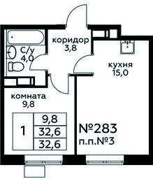 Apartment Sale, 32.6 sq. m. at Tsvetochnye Poliany, kvartal № 23, Filimonkovskoye Municipal Formation, Moscow, Russia #4