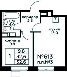 Apartment Sale, 32.6 sq. m. at Tsvetochnye Poliany, kvartal № 23, Filimonkovskoye Municipal Formation, Moscow, Russia #3 Apartment Sale, 32.6 sq. m. at Tsvetochnye Poliany, kvartal № 23, Filimonkovskoye Municipal Formation, Moscow, Russia #3