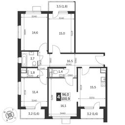4-BD Apartment Sale, 101.2 sq. m. at Pervyi Lermontovskiy, zhiloy kompleks 1-y Lermontovskiy, Lyubertsy, Moscow Region, Russia #4