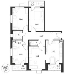 4-BD Apartment Sale, 101.2 sq. m. at Pervyi Lermontovskiy, zhiloy kompleks 1-y Lermontovskiy, Lyubertsy, Moscow Region, Russia #3 4-BD Apartment Sale, 101.2 sq. m. at Pervyi Lermontovskiy, zhiloy kompleks 1-y Lermontovskiy, Lyubertsy, Moscow Region, Russia #3