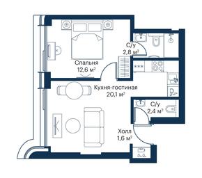1-BD Apartment Sale, 38.98平方米 at City Bay, Volokolamskoye Highway, 95с3, Moscow, Russia #3 1-BD Apartment Sale, 38.98平方米 at City Bay, Volokolamskoye Highway, 95с3, Moscow, Russia #3