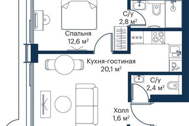 1-BD Apartment Sale, 38.98平方米 at City Bay, Volokolamskoye Highway, 95с3, Moscow, Russia #2 1-BD Apartment Sale, 38.98平方米 at City Bay, Volokolamskoye Highway, 95с3, Moscow, Russia #2