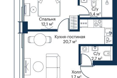 Продажа 1-комн. квартиры, 40,05 м² в ЖК «Сити Бэй (City Bay)», Волоколамское шоссе, 95с3, Москва, Россия #2 Продажа 1-комн. квартиры, 40,05 м² в ЖК «Сити Бэй (City Bay)», Волоколамское шоссе, 95с3, Москва, Россия #2