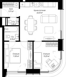 Продажа 2-комн. квартиры, 52,95 м² в ЖК «Сити Бэй (City Bay)», Волоколамское шоссе, 95с3, Москва, Россия #3 Продажа 2-комн. квартиры, 52,95 м² в ЖК «Сити Бэй (City Bay)», Волоколамское шоссе, 95с3, Москва, Россия #3