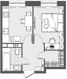 Apartment Sale, 35.5 sq. m. at Kvartal Rumyantsevo, ulitsa Admirala Kornilova, с1, Mosrentgen Settlement, Moscow, Russia #3 Apartment Sale, 35.5 sq. m. at Kvartal Rumyantsevo, ulitsa Admirala Kornilova, с1, Mosrentgen Settlement, Moscow, Russia #3