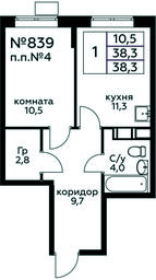 Продажа квартиры, 38,3 м² в ЖК «Цветочные Поляны», квартал № 23, поселение Филимонковское, Москва, Россия #3 Продажа квартиры, 38,3 м² в ЖК «Цветочные Поляны», квартал № 23, поселение Филимонковское, Москва, Россия #3