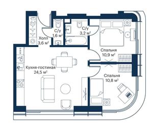 2-BD Apartment Sale, 53.25 sq. m. at City Bay, Volokolamskoye Highway, 95с3, Moscow, Russia #3 2-BD Apartment Sale, 53.25 sq. m. at City Bay, Volokolamskoye Highway, 95с3, Moscow, Russia #3