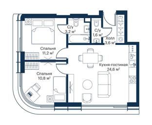 2-BD Apartment Sale, 53.84 sq. m. at City Bay, Volokolamskoye Highway, 95с3, Moscow, Russia #3 2-BD Apartment Sale, 53.84 sq. m. at City Bay, Volokolamskoye Highway, 95с3, Moscow, Russia #3