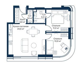 2-BD Apartment Sale, 53.77平方米 at City Bay, Volokolamskoye Highway, 95с3, Moscow, Russia #3 2-BD Apartment Sale, 53.77平方米 at City Bay, Volokolamskoye Highway, 95с3, Moscow, Russia #3