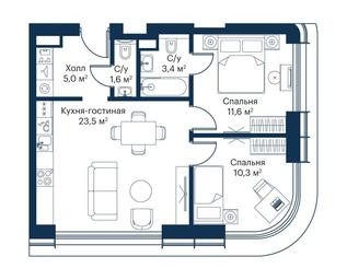 2-BD Apartment Sale, 55.51 sq. m. at City Bay, Volokolamskoye Highway, 95с3, Moscow, Russia #3 2-BD Apartment Sale, 55.51 sq. m. at City Bay, Volokolamskoye Highway, 95с3, Moscow, Russia #3