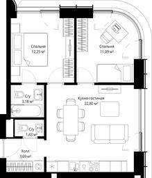 Продажа 2-комн. квартиры, 54,44 м² в ЖК «Сити Бэй (City Bay)», Волоколамское шоссе, 95с3, Москва, Россия #3 Продажа 2-комн. квартиры, 54,44 м² в ЖК «Сити Бэй (City Bay)», Волоколамское шоссе, 95с3, Москва, Россия #3