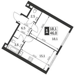Продажа 1-комн. квартиры, 46 м² в ЖК «Архитектор», улица Академика Волгина, 2Д, Москва, Россия #2 Продажа 1-комн. квартиры, 46 м² в ЖК «Архитектор», улица Академика Волгина, 2Д, Москва, Россия #2