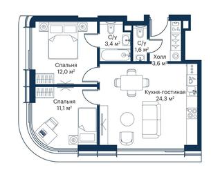 2-BD Apartment Sale, 54.85平方米 at City Bay, Volokolamskoye Highway, 95с3, Moscow, Russia #3 2-BD Apartment Sale, 54.85平方米 at City Bay, Volokolamskoye Highway, 95с3, Moscow, Russia #3