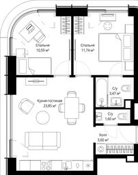 Продажа 2-комн. квартиры, 54,85 м² в ЖК «Сити Бэй (City Bay)», Волоколамское шоссе, 95с3, Москва, Россия #4