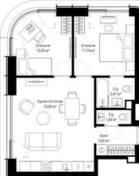 Продажа 2-комн. квартиры, 54,85 м² в ЖК «Сити Бэй (City Bay)», Волоколамское шоссе, 95с3, Москва, Россия #3 Продажа 2-комн. квартиры, 54,85 м² в ЖК «Сити Бэй (City Bay)», Волоколамское шоссе, 95с3, Москва, Россия #3