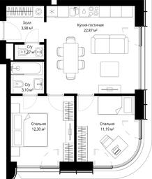 Продажа 2-комн. квартиры, 54,71 м² в ЖК «Сити Бэй (City Bay)», Волоколамское шоссе, 95с3, Москва, Россия #3 Продажа 2-комн. квартиры, 54,71 м² в ЖК «Сити Бэй (City Bay)», Волоколамское шоссе, 95с3, Москва, Россия #3