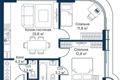 Продажа 2-комн. квартиры, 55,66 м² в ЖК «Сити Бэй (City Bay)», Волоколамское шоссе, 95с3, Москва, Россия #2 Продажа 2-комн. квартиры, 55,66 м² в ЖК «Сити Бэй (City Bay)», Волоколамское шоссе, 95с3, Москва, Россия #2