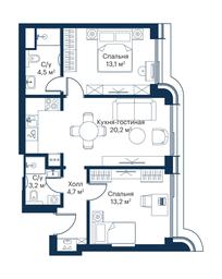 Продажа 2-комн. квартиры, 58,01 м² в ЖК «Сити Бэй (City Bay)», Волоколамское шоссе, 95с3, Москва, Россия #3
