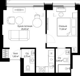 1-BD Apartment Sale, 39.86 sq. m. at City Bay, Volokolamskoye Highway, 95с3, Moscow, Russia #3 1-BD Apartment Sale, 39.86 sq. m. at City Bay, Volokolamskoye Highway, 95с3, Moscow, Russia #3