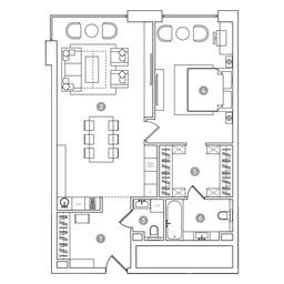 1-BD Apartment Sale, 84.6平方米 at RED7, Akademika Sakharova Avenue, 11, Moscow, Russia #3 1-BD Apartment Sale, 84.6平方米 at RED7, Akademika Sakharova Avenue, 11, Moscow, Russia #3
