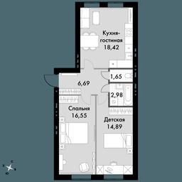 2-BD Apartment Sale, 61.2平方米 at Park Aprel, ulitsa Park Aprel, 1, Aprelevka, Naro-Fominskiy City District, Moscow Region, Russia #3