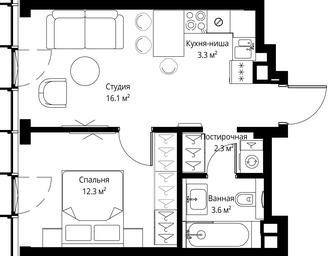 1-BD Apartment Sale, 37.6 sq. m. at Symphony 34, 2nd Khutorskaya Street, 38А, Moscow, Russia #3