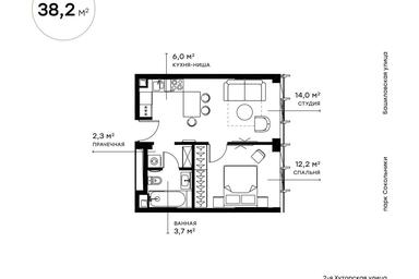 1-BD Apartment Sale, 38.4 sq. m. at Symphony 34, 2nd Khutorskaya Street, 38А, Moscow, Russia #2
