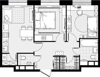 1-BD Apartment Sale, 51.47 sq. m. at Tsvetochnye Polyany City, kvartal № 165, Filimonkovskoye Municipal Formation, Moscow, Russia #3 1-BD Apartment Sale, 51.47 sq. m. at Tsvetochnye Polyany City, kvartal № 165, Filimonkovskoye Municipal Formation, Moscow, Russia #3