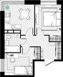 1-BD Apartment Sale, 41.77平方米 at Tsvetochnye Polyany City, kvartal № 165, Filimonkovskoye Municipal Formation, Moscow, Russia #4