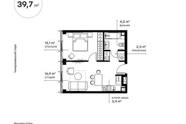 1-BD Apartment Sale, 39.8 sq. m. at Symphony 34, 2nd Khutorskaya Street, 38А, Moscow, Russia #2 1-BD Apartment Sale, 39.8 sq. m. at Symphony 34, 2nd Khutorskaya Street, 38А, Moscow, Russia #2