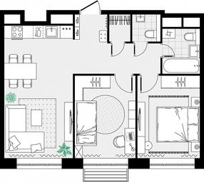 2-BD Apartment Sale, 56.35 sq. m. at Novograd Pavlino, Kosinskoye shosse, 2, Novoye Pavlino Microdistrict, Balashikha, Moscow Region, Russia #4