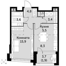 1-BD Apartment Sale, 43.4 sq. m. at Rotterdam, Varshavskoye Highway, 37Ак1с2, Moscow, Russia #3 1-BD Apartment Sale, 43.4 sq. m. at Rotterdam, Varshavskoye Highway, 37Ак1с2, Moscow, Russia #3